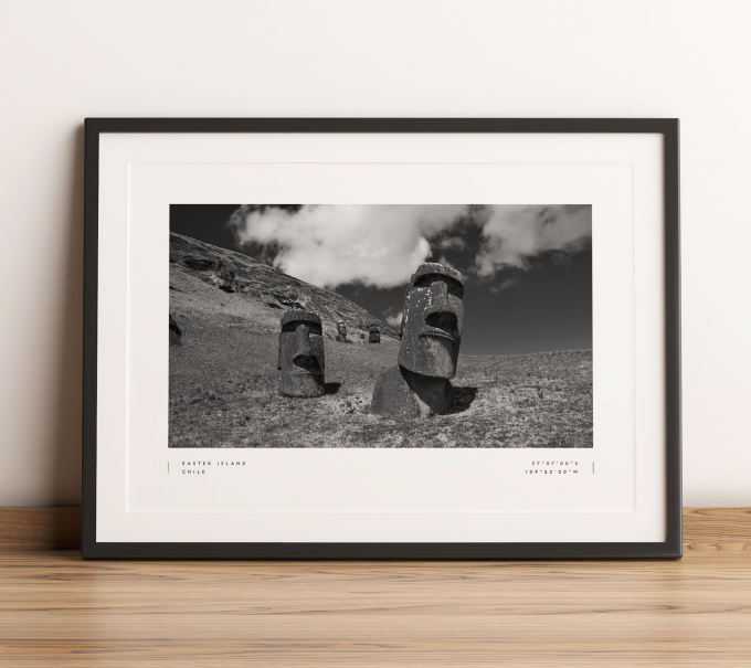 Easter Island Coordinates Poster Print Wall Art