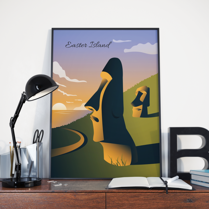 Easter Island Poster Print Wall Art