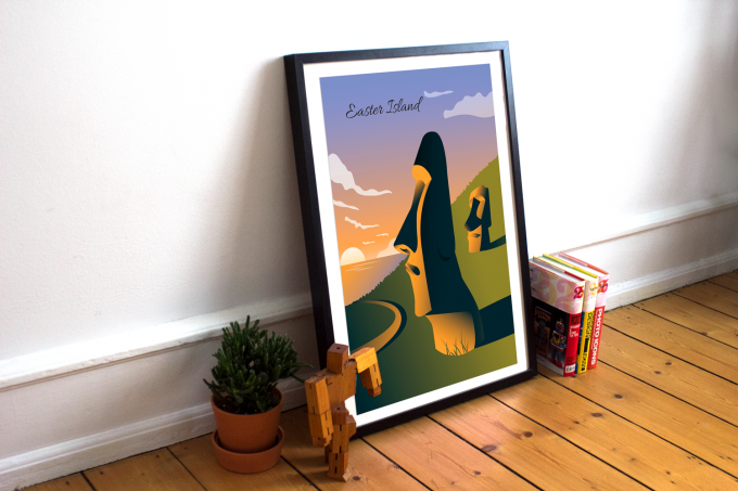 Easter Island Poster Print Wall Art