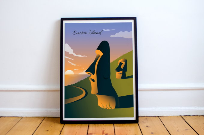 Easter Island Poster Print Wall Art