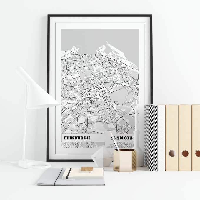 Edinburgh Coordinates Map Poster Print Wall Art