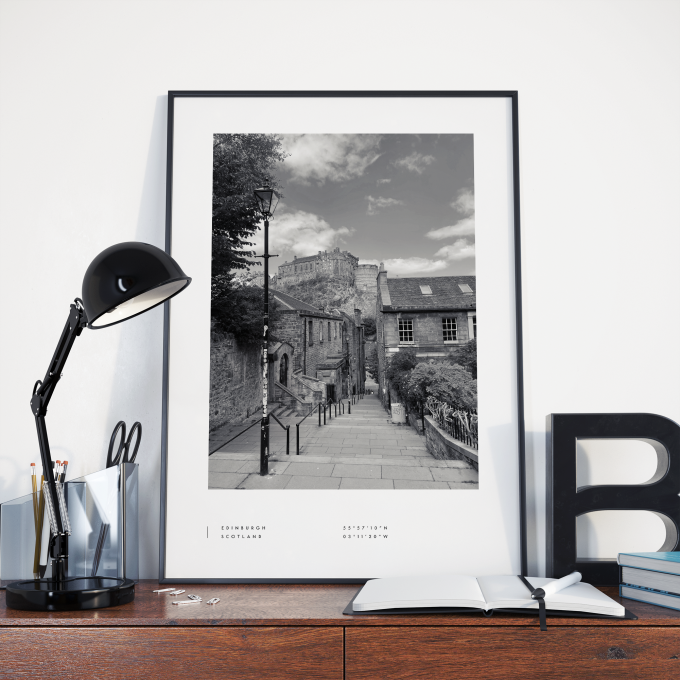 Edinburgh Coordinates Poster Print Wall Art