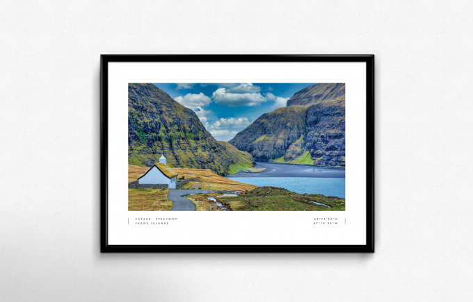 Faroe Islands Coordinates Poster Print Wall Art