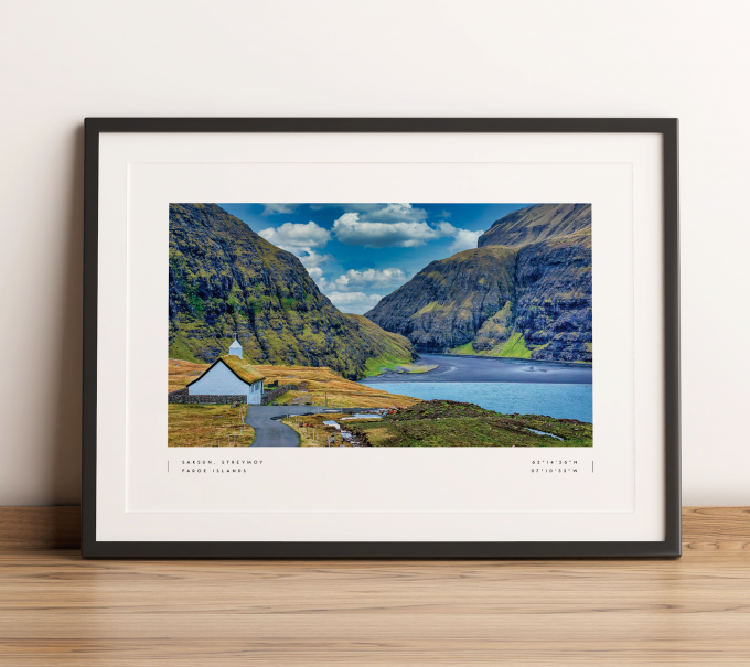 Faroe Islands Coordinates Poster Print Wall Art