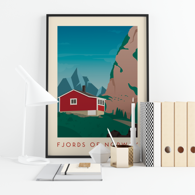 Norway Fjords Poster Print Wall Art