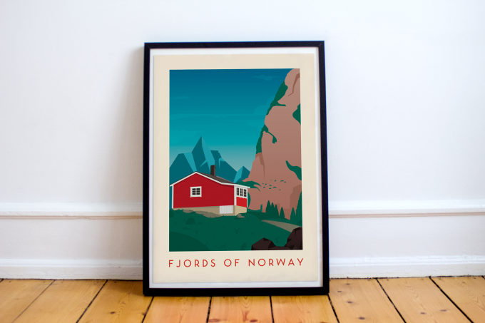 Norway Fjords Poster Print Wall Art