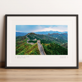 Great Wall of China Coordinates Poster Print Wall Art