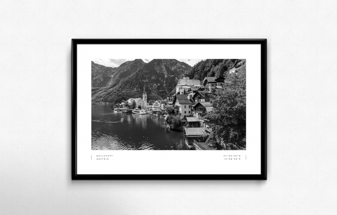 Hallstatt Coordinates Poster Print Wall Art