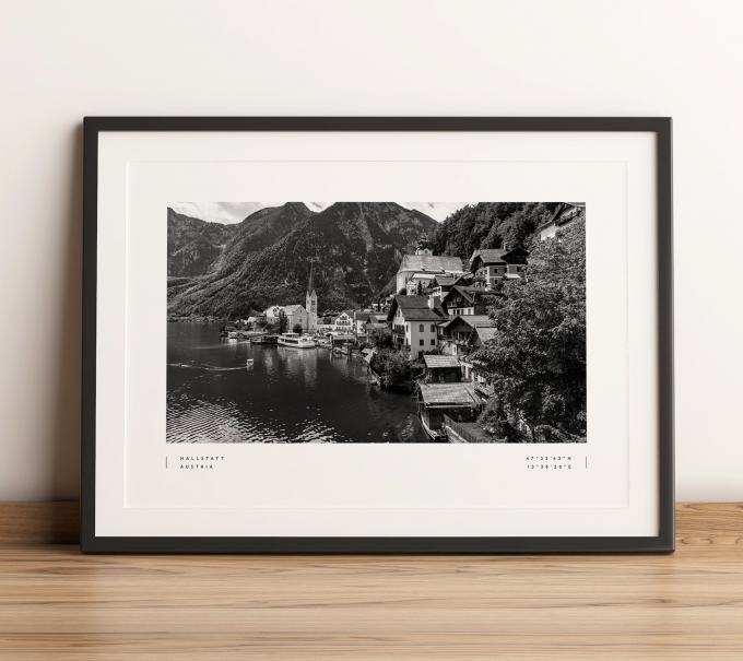 Hallstatt Coordinates Poster Print Wall Art