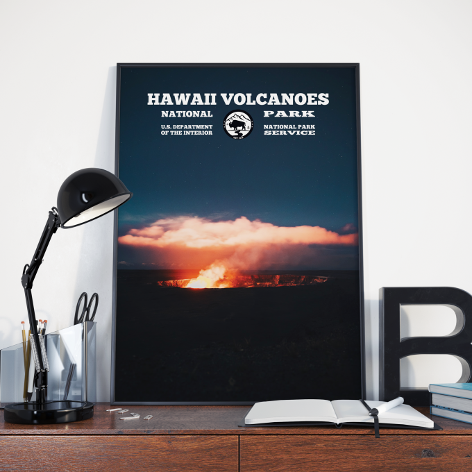 Hawaii Volcanoes National Park WPA Poster Print Wall Art
