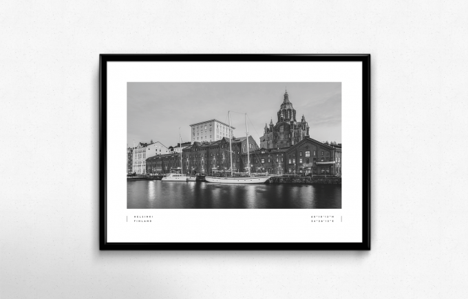 Helsinki Coordinates Poster Print Wall Art