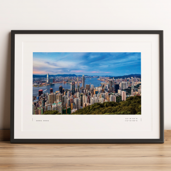 Hong Kong Coordinates Poster Print Wall Art