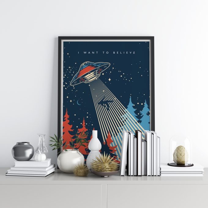 X-Files I Want To Believe Poster Print Wall Art