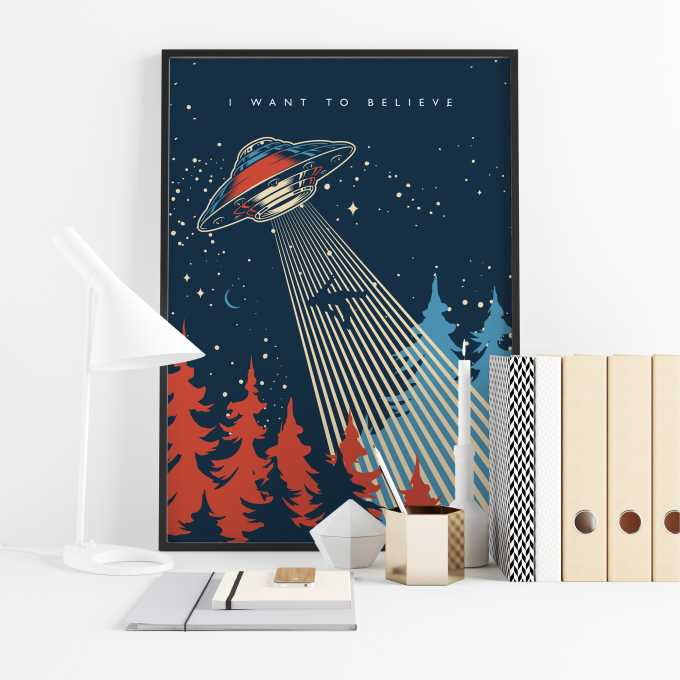 X-Files I Want To Believe Poster Print Wall Art