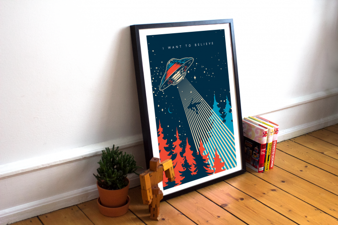 X-Files I Want To Believe Poster Print Wall Art
