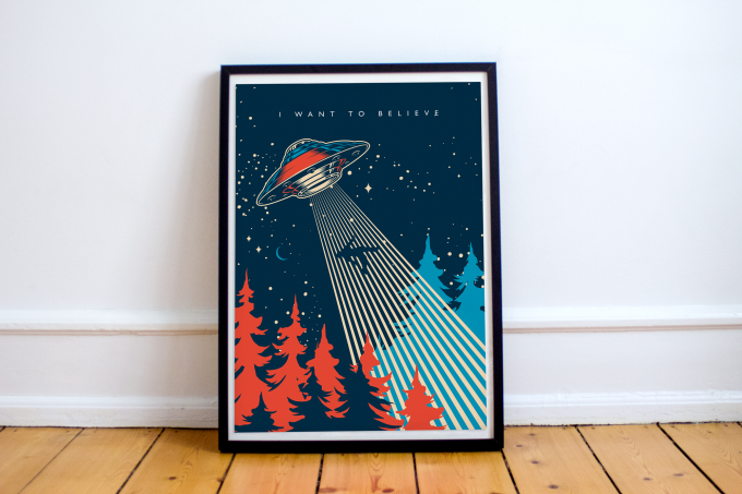 X-Files I Want To Believe Poster Print Wall Art