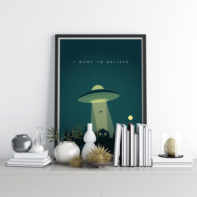 X-Files I Want To Believe Poster Print Wall Art