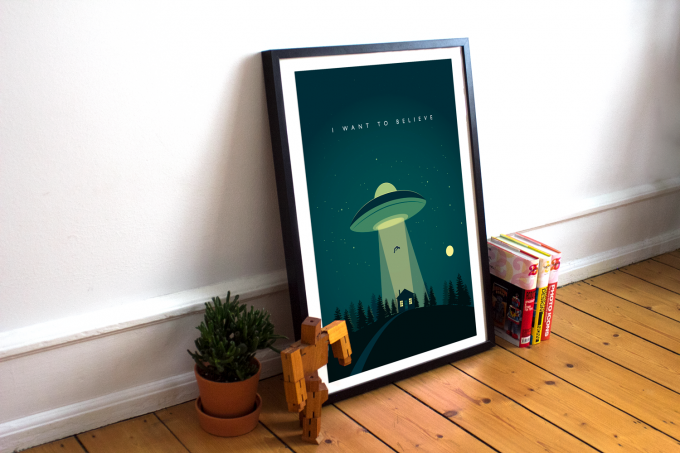 X-Files I Want To Believe Poster Print Wall Art