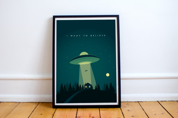 X-Files I Want To Believe Poster Print Wall Art