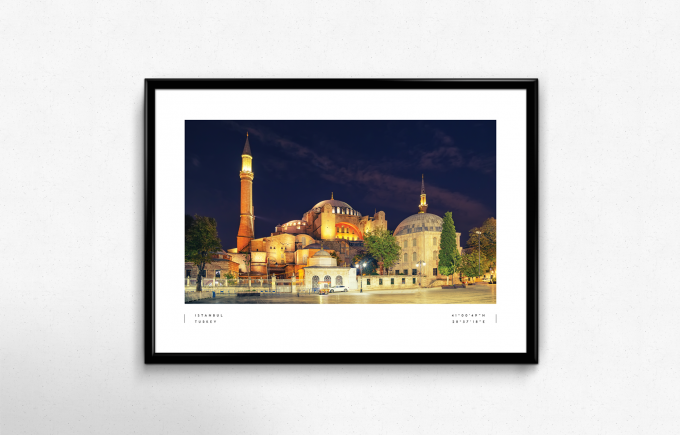 Istanbul Coordinates Poster Print Wall Art