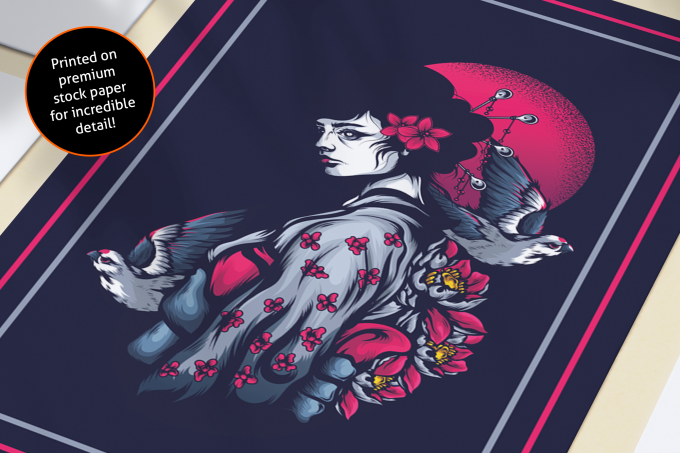 Japanese Geisha Poster Print Wall Art