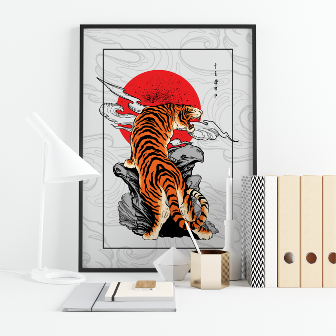 Japanese Tiger Poster Print Wall Art