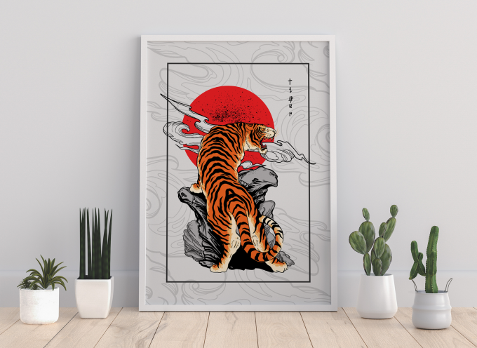 Japanese Tiger Poster Print Wall Art