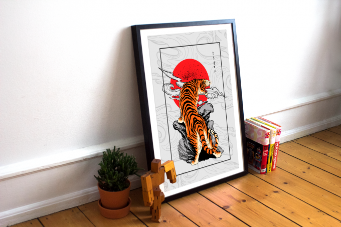 Japanese Tiger Poster Print Wall Art