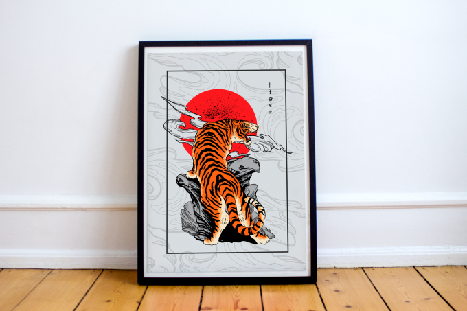 Japanese Tiger Poster Print Wall Art