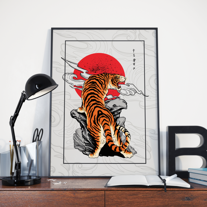 Japanese Tiger Poster Print Wall Art