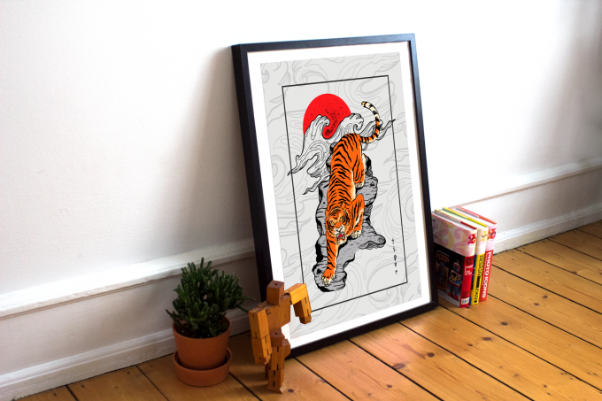 Japanese Tiger Poster Print Wall Art