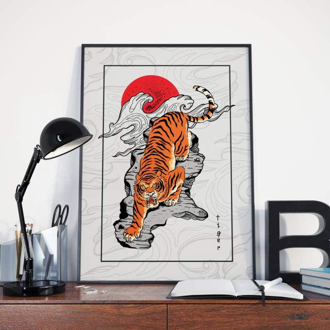 Japanese Tiger Poster Print Wall Art