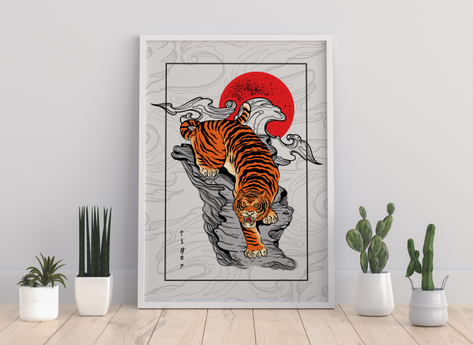 Japanese Tiger Poster Print Wall Art