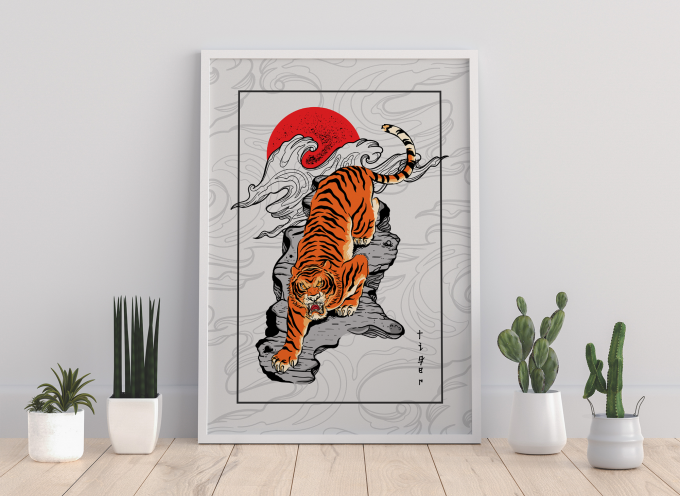 Japanese Tiger Poster Print Wall Art