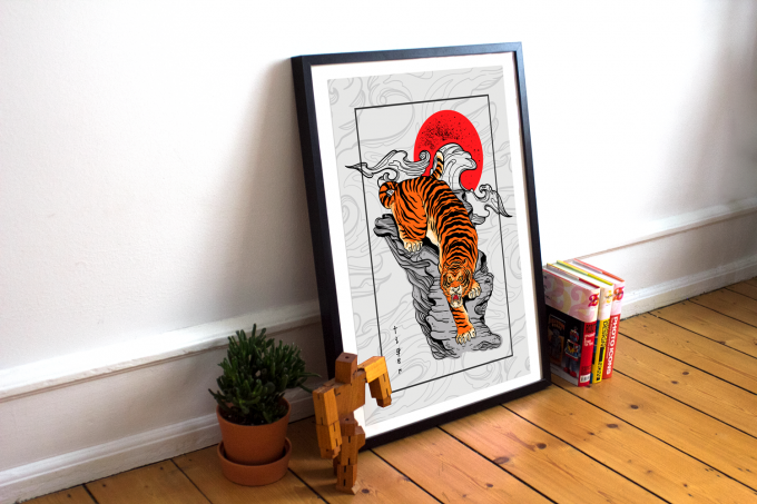 Japanese Tiger Poster Print Wall Art