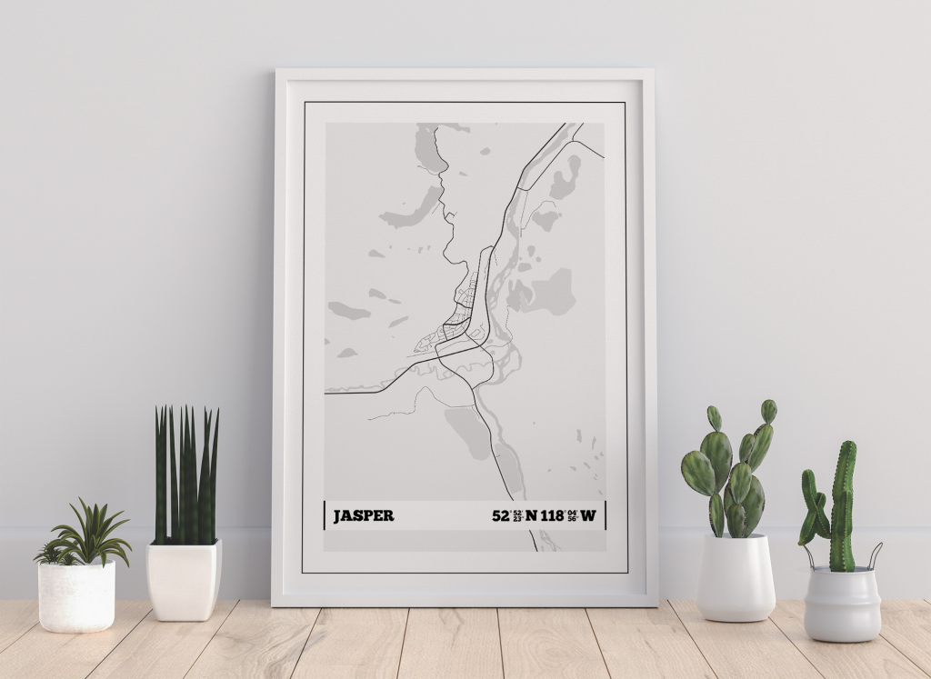 Jasper Coordinates Map Print Poster