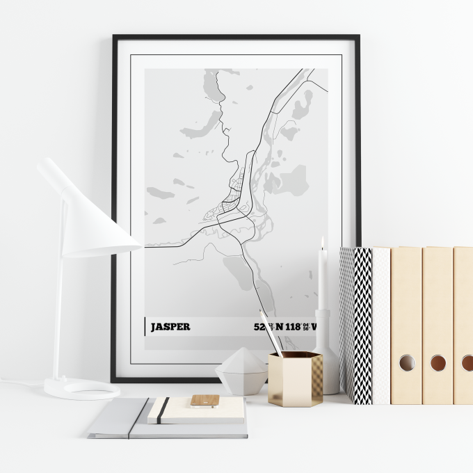 Jasper Coordinates Map Poster Print Wall Art