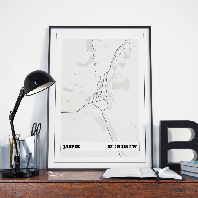 Jasper Coordinates Map Poster Print Wall Art