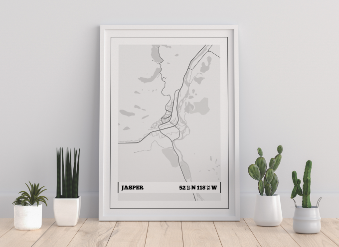 Jasper Coordinates Map Poster Print Wall Art