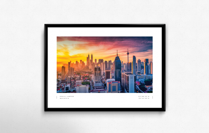 Kuala Lumpur Coordinates Poster Print Wall Art