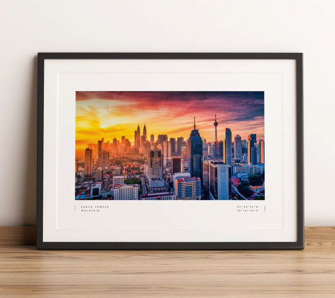 Kuala Lumpur Coordinates Poster Print Wall Art