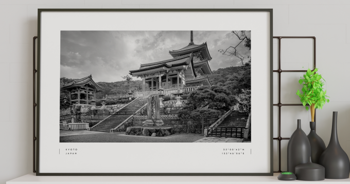 Kyoto Coordinates Poster Print Wall Art