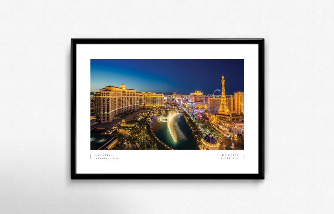 Las Vegas Coordinates Poster Print Wall Art