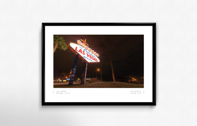 Las Vegas Coordinates Poster Print Wall Art