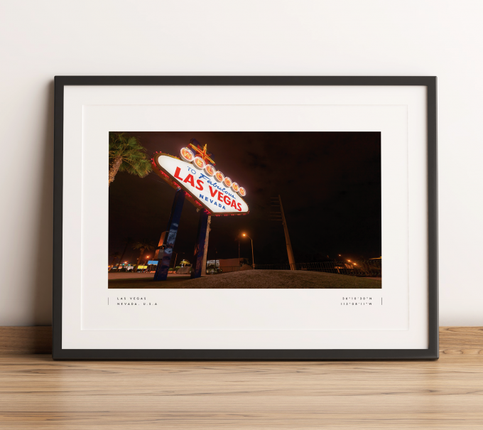 Las Vegas Coordinates Poster Print Wall Art