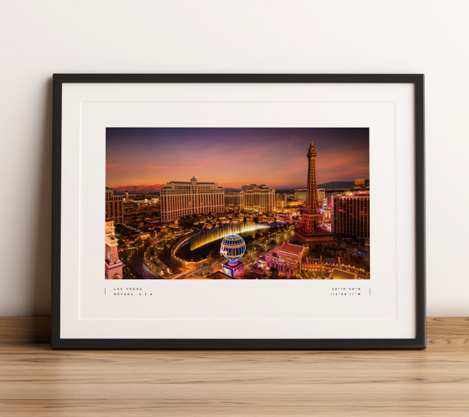 Las Vegas Coordinates Poster Print Wall Art