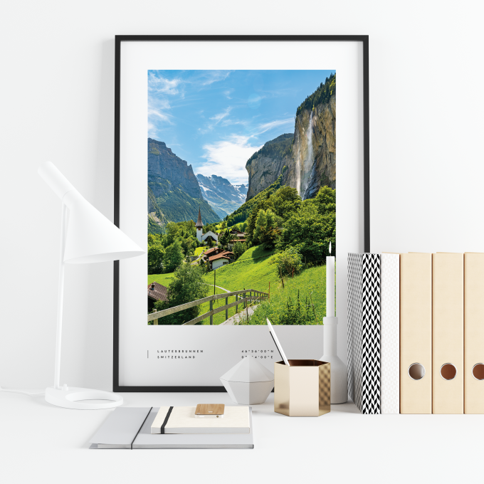 Lauterbrunnen Coordinates Poster Print Wall Art