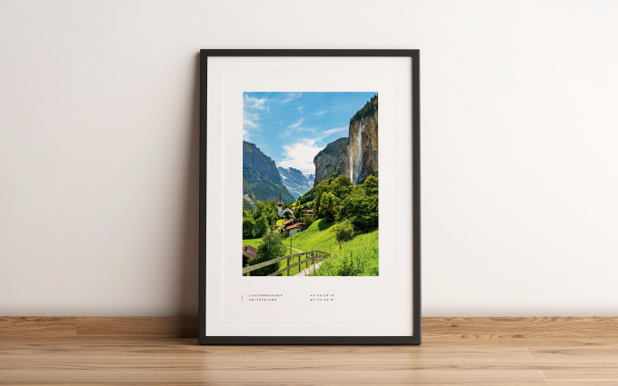 Lauterbrunnen Coordinates Poster Print Wall Art