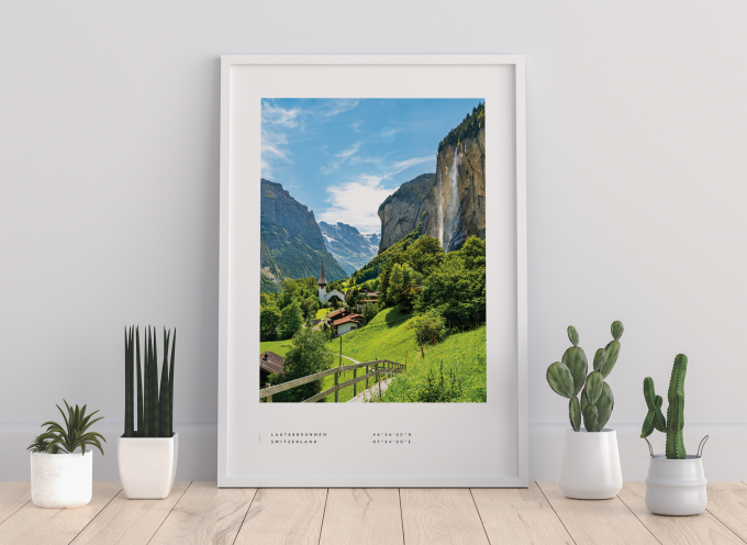 Lauterbrunnen Coordinates Poster Print Wall Art