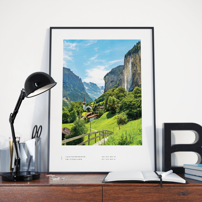 Lauterbrunnen Coordinates Poster Print Wall Art